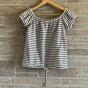 Madwell Stripe Off Shoulder Top
